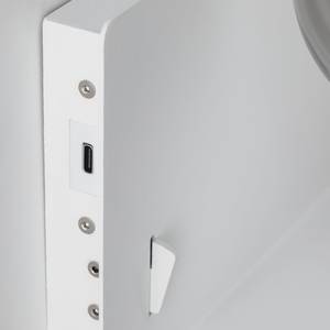 Lampada da parete con USB Devara Metallo /  Bianco - 1 punto luce - Bianco