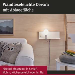 Applique murale Devara avec USB Métal - Blanc - 1 ampoule - Blanc