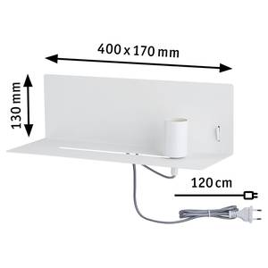 Lampada da parete con USB Devara Metallo /  Bianco - 1 punto luce - Bianco