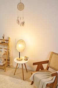 Lampada da tavolo Boho Darling Metallo / Legno parzialmente massello / Tessuto - Beige - 1 punto luce