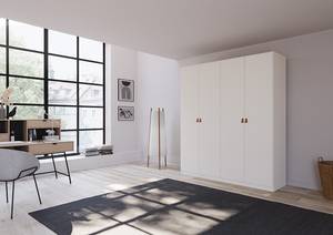 Armoire à portes battantes Homey Blanc alpin - Largeur : 180 cm - Sans portes miroir