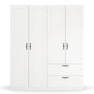 Armoire Cottage avec tiroirs Blanc alpin - Largeur : 181 cm - Sans portes miroir