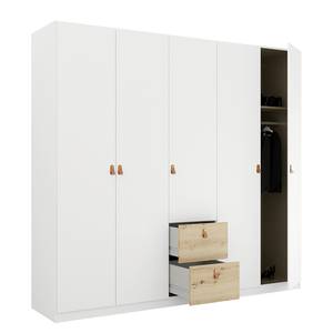 Armoire Homey avec tiroirs Blanc alpin - Largeur : 225 cm - Sans portes miroir