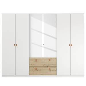 Armoire Homey avec tiroirs Blanc alpin - Largeur : 270 cm - Avec portes miroir