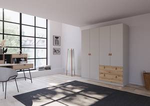 Armoire Homey avec tiroirs Gris soie - Largeur : 180 cm - Sans portes miroir