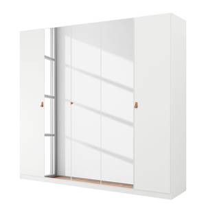 Armoire à portes battantes Homey Blanc alpin - Largeur : 225 cm - Avec portes miroir