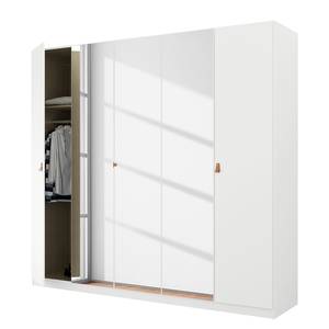 Armoire à portes battantes Homey Blanc alpin - Largeur : 225 cm - Avec portes miroir