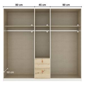 Draaideurkast Homey met lades Zijdegrijs - Breedte: 225 cm - Zonder spiegeldeuren
