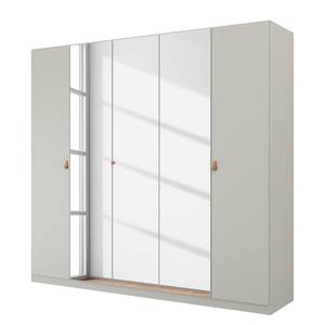 Drehtürenschrank Homey Seidengrau - Breite: 225 cm - Mit Spiegeltür/-en