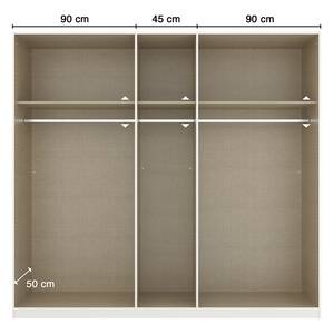 Drehtürenschrank Homey Seidengrau - Breite: 225 cm - Mit Spiegeltür/-en