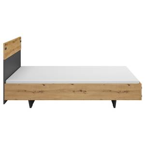 Bedframe Butte Artisan eikenhouten look/grijs metallic - 140 x 200cm