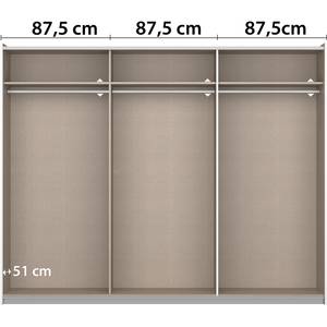 Armoire à portes coulissantes Aurelio Gris métallisé - Largeur : 261 cm