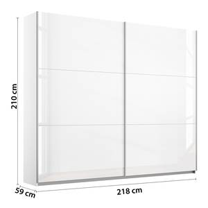 Schwebetürenschrank Aurelio Hochglanz Weiß - Breite: 218 cm