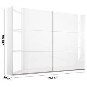 Armoire à portes coulissantes Aurelio Blanc brillant - Largeur : 261 cm