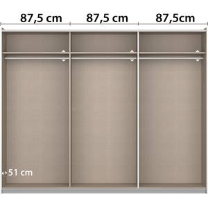 Zweefdeurkast Aurelio Hoogglans wit - Breedte: 261 cm