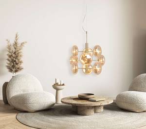 Hanglamp Explosion transparant glas/staal - 9 lichtbronnen - Goud