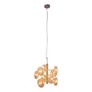 Hanglamp Explosion transparant glas/staal - 9 lichtbronnen - Goud