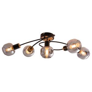 Lampada da soffitto Fumoso Vetro trasparente / Ferro - Nero / Marrone