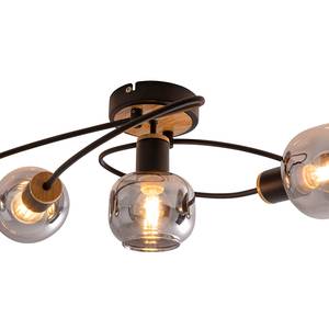 Plafondlamp Fumoso transparant glas/ijzer - zwart/bruin