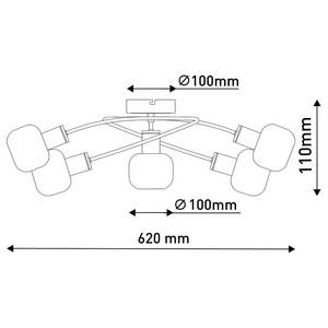 Lampada da soffitto Fumoso Vetro trasparente / Ferro - Nero / Marrone