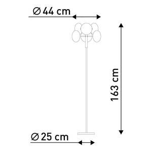 Staande lamp Explosion transparant glas/staal - 6 lichtbronnen - Zilver