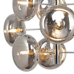 Hanglamp Explosion transparant glas/staal - 9 lichtbronnen - Zilver