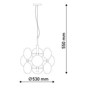 Hanglamp Explosion transparant glas/staal - 9 lichtbronnen - Zilver