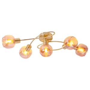 Plafondlamp Libby 5 lichtbronnen transparant glas/ijzer - goudkleurig