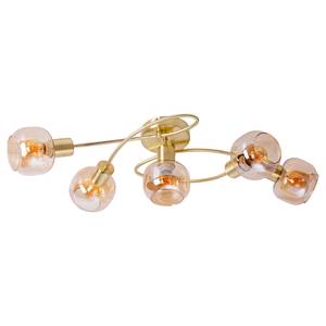 Plafondlamp Libby 5 lichtbronnen transparant glas/ijzer - goudkleurig