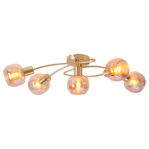 Plafondlamp Libby 5 lichtbronnen transparant glas/ijzer - goudkleurig