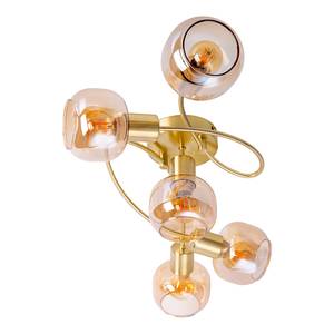 Lampada da soffitto a 5 luci Libby Vetro trasparente / Ferro - Oro