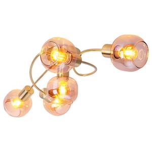 Plafondlamp Libby 5 lichtbronnen transparant glas/ijzer - goudkleurig