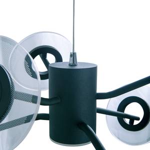 Hanglamp Ahlke aluminium/acrylglas - zwart - 7 lichtbronnen