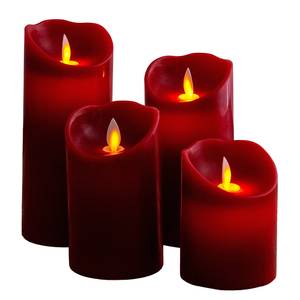 LED-kaarsen Melow set van 4 wax - rood