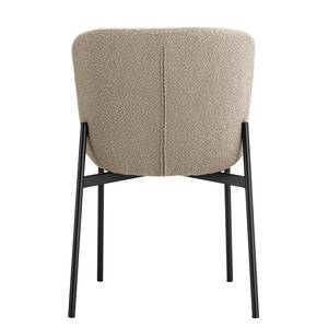 Chaises capitonnées Mouzon - Lot de 2 Tissu Bouclé Holma: Sable - Noir