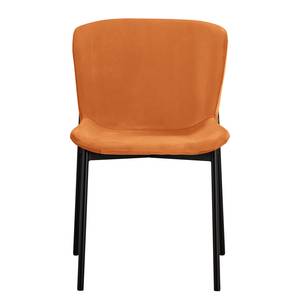 Chaises capitonnées Mouzon - Lot de 2 Velours Walli: Terracotta - Noir