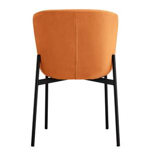 Chaises capitonnées Mouzon - Lot de 2 Velours Walli: Terracotta - Noir