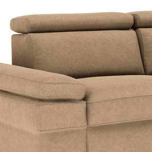 Ecksofa Mundau Microfaser - Microfaser Ira: Beige - Longchair davorstehend rechts - Ohne Schlaffunktion