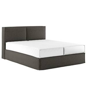 Lit boxspring Kinx Tissu structure recyclé Gesa: Anthracite - 140 x 200cm - D2 souple - 100 cm