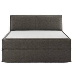 Lit boxspring Kinx Tissu structure recyclé Gesa: Anthracite - 140 x 200cm - D2 souple - 100 cm