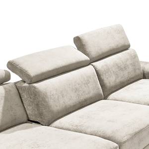 Ecksofa Mundau Webstoff - Webstoff Cuna: Beige - Longchair davorstehend rechts - Ohne Schlaffunktion