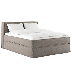 Letto boxspring Kinx Tessuto strutturato riciclato Gesa: grigio - 140 x 200cm - H2 - 100 cm