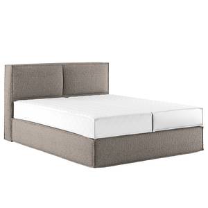 Letto boxspring Kinx Tessuto strutturato riciclato Gesa: grigio - 140 x 200cm - H2 - 100 cm