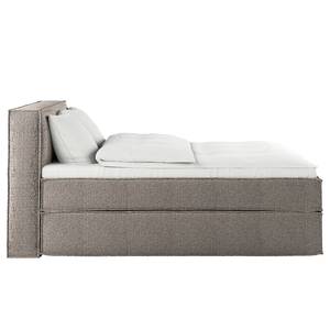 Letto boxspring Kinx Tessuto strutturato riciclato Gesa: grigio - 140 x 200cm - H2 - 100 cm