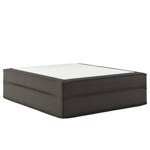 Premium Boxspringbett KINX Recycelter Strukturstoff Gesa: Anthrazit - 180 x 200cm - H2 - Ohne