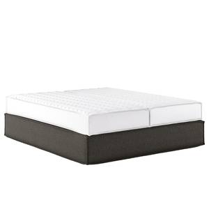 Premium Boxspringbett KINX Recycelter Strukturstoff Gesa: Anthrazit - 180 x 200cm - H2 - Ohne