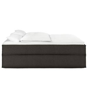 Premium Boxspringbett KINX Recycelter Strukturstoff Gesa: Anthrazit - 180 x 200cm - H2 - Ohne