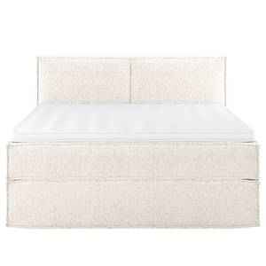 Lit boxspring Kinx Tissu structuré recyclé Gesa: Blanc - 160 x 200cm - D2 souple - 100 cm