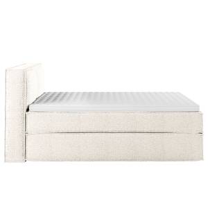 Lit boxspring Kinx Tissu structuré recyclé Gesa: Blanc - 160 x 200cm - D2 souple - 100 cm