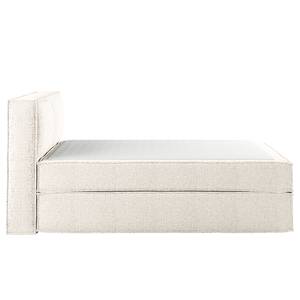 Lit boxspring Kinx Tissu structuré recyclé Gesa: Blanc - 160 x 200cm - D2 souple - 100 cm